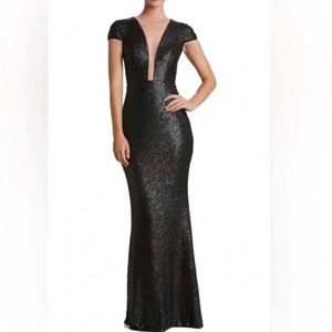 Dress The Population stunning black sequins gown